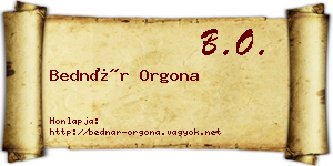 Bednár Orgona névjegykártya